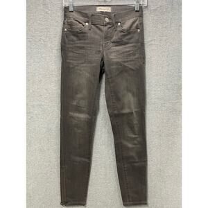 Madewell Grey Skinny Ankle Zip Jeans Size 24